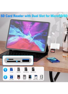 VKL SD Card Reader for iPhone, 3-in-2 USB C MicroSD Card Reader, Micro SD to Type C Adapter Memory Card reader with SD/TF Card Slot, Camera Card Viewer SD Card reader for iPad/Huawei/iPhone 15  - Image 4