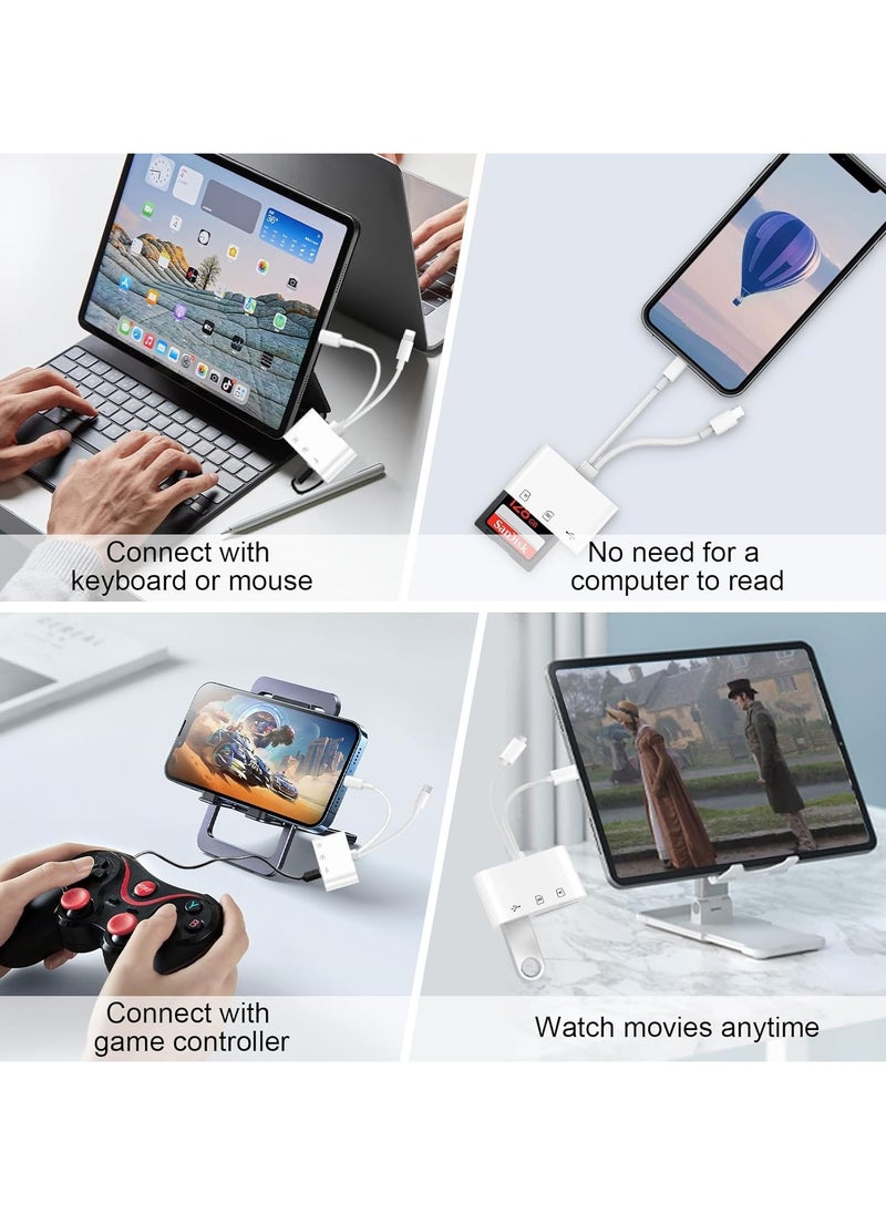 VKL SD Card Reader for iPhone, 3-in-2 USB C MicroSD Card Reader, Micro SD to Type C Adapter Memory Card reader with SD/TF Card Slot, Camera Card Viewer SD Card reader for iPad/Huawei/iPhone 15  - Image 5