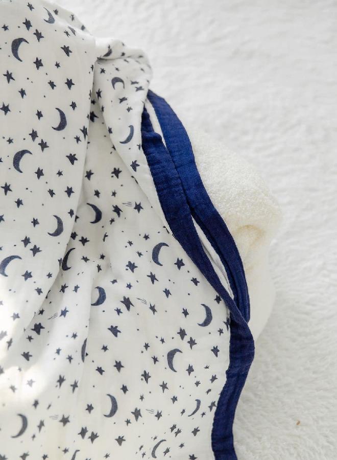 Little Jump Little Jump Starry Sky Muslin Stroller Blanket - Bamboo Summer Blanket for Toddler - Oversized 47" x 47" - 2 Layers Muslin Baby Blanket for Baby Gir and Boy (Starry Sky) 