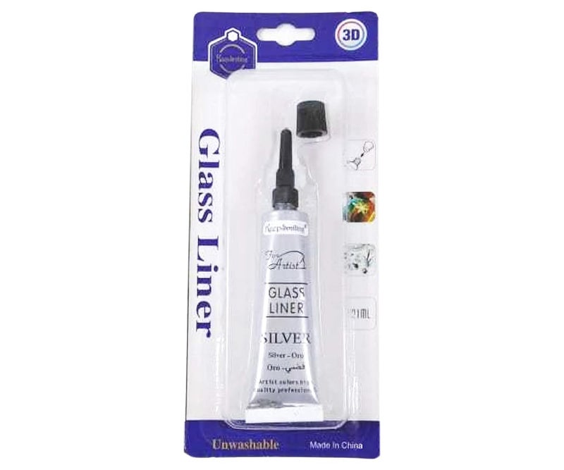 GOODIEBOX GOODIEBOX Glass Liner colour 3D Glass colour 21ml x 1 Tubes Silver colourPack Of 1