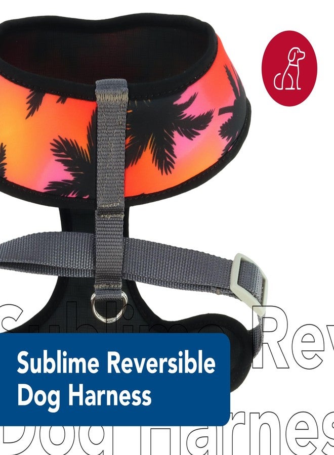 Coastal Pet Sublime Reversible Dog Harness - Adjustable Fit with Easy Overhead Application - Exceptional Durability - Sunset Palms with Black Grid, XX- Small - 5/8" x 14" - 16" - Image 2