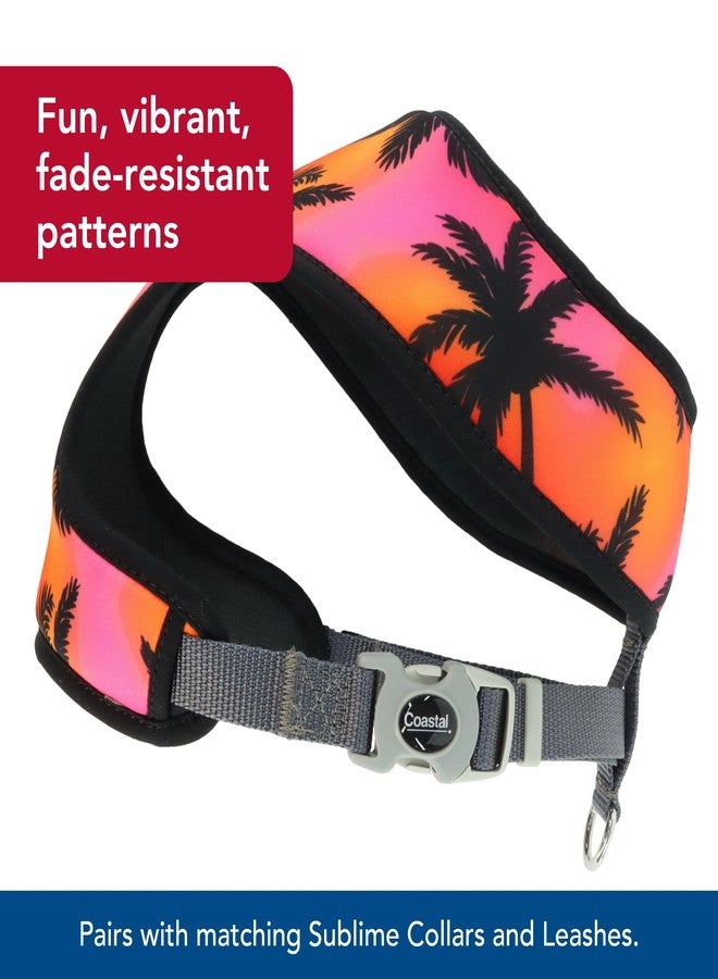 Coastal Pet Sublime Reversible Dog Harness - Adjustable Fit with Easy Overhead Application - Exceptional Durability - Sunset Palms with Black Grid, XX- Small - 5/8" x 14" - 16" - Image 3