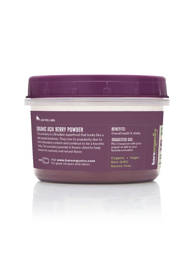 BareOrganics مسحوق توت الأكاي، مسحوق سوبر فود، مكمل غذائي عضوي، 4 أونصات - Image 5