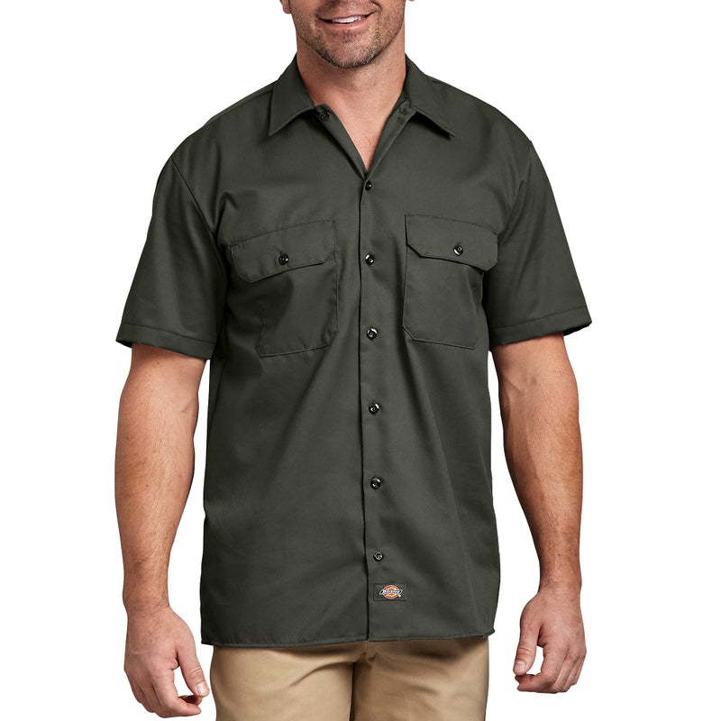 Dickies mens Short-sleeve Work Shirt, Olive Green, 3X-Large Big - Image 4