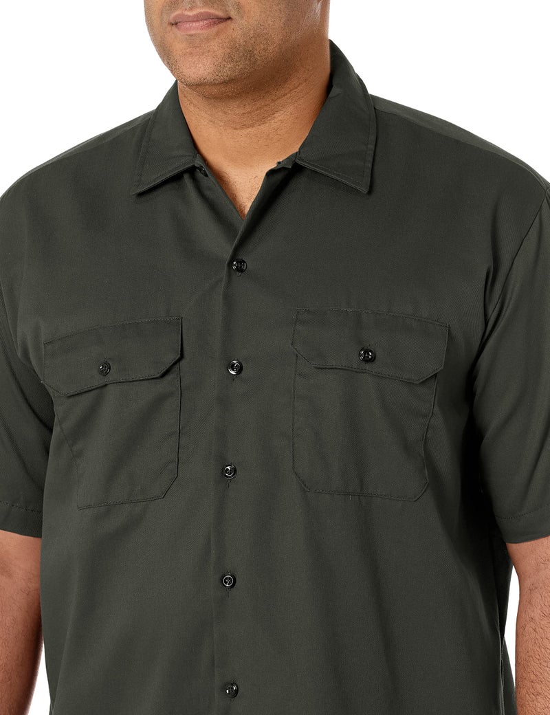 Dickies mens Short-sleeve Work Shirt, Olive Green, 3X-Large Big - Image 3