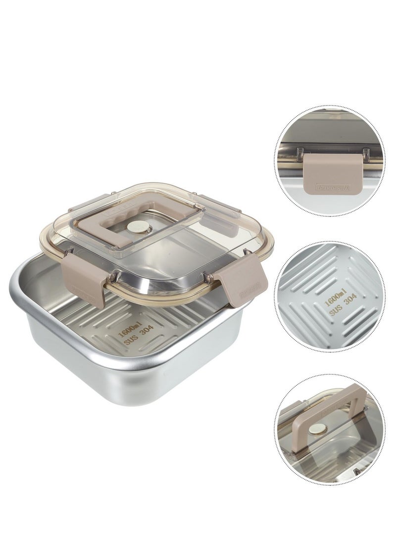 KASTWAVE Stainless Steel Food Containers with Lids, irtight Bento Lunch Box Metal Meal Prep Food Containers Fridge Organizer Bins, Reusable Storage Crisper Box Fruit Salad Container Lunch Bento Box - Image 2
