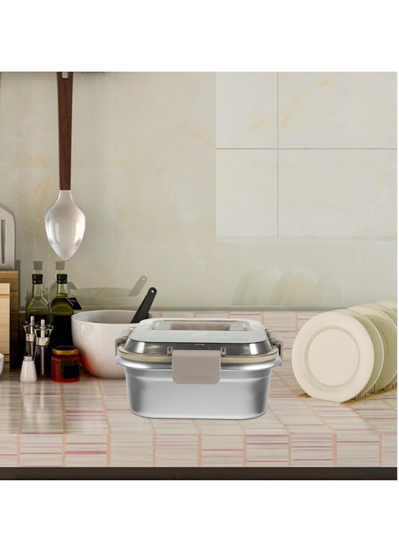 KASTWAVE Stainless Steel Food Containers with Lids, irtight Bento Lunch Box Metal Meal Prep Food Containers Fridge Organizer Bins, Reusable Storage Crisper Box Fruit Salad Container Lunch Bento Box - Image 3