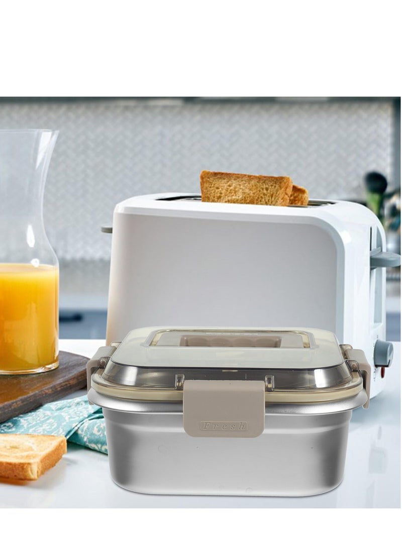 KASTWAVE Stainless Steel Food Containers with Lids, irtight Bento Lunch Box Metal Meal Prep Food Containers Fridge Organizer Bins, Reusable Storage Crisper Box Fruit Salad Container Lunch Bento Box - Image 5