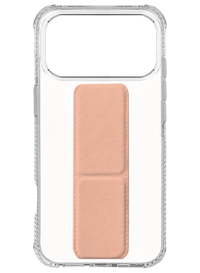 CATANES 2 Packs Finger Grip Clear Case Cover for iPhone 17 Pro Max - Kickstand Car Magnetic Holder Multi-function Protective Two-in-one Case with 3D Screen Protector - Pink - Image 2