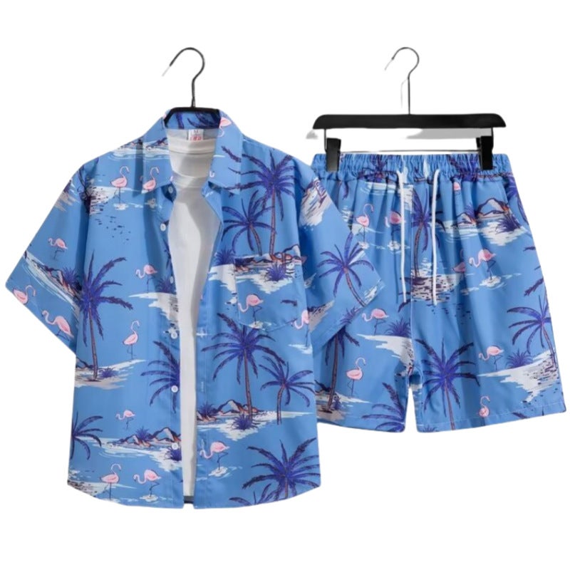 2025 Fashion Men'S Summer Short-Sleeved T-Shirt Basketball Jersey Casual Trendy Shorts Two-Piece Set Korean Style Trendy - Image 1