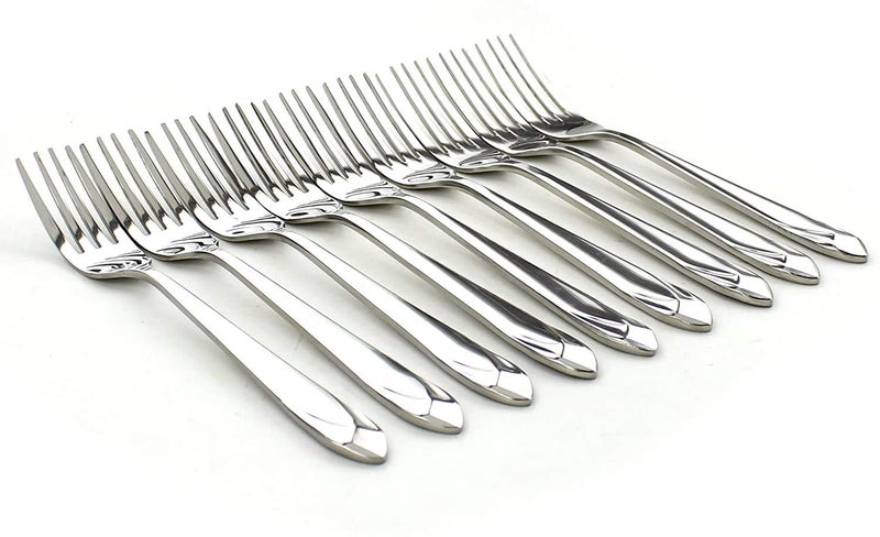WARMBUY Set of 8 Stainless Steel Dinner Forks Heavy Duty Flatware Forks Set - Image 3