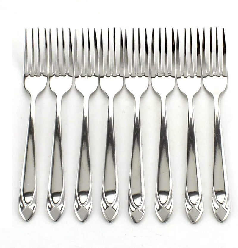 WARMBUY Set of 8 Stainless Steel Dinner Forks Heavy Duty Flatware Forks Set - Image 1