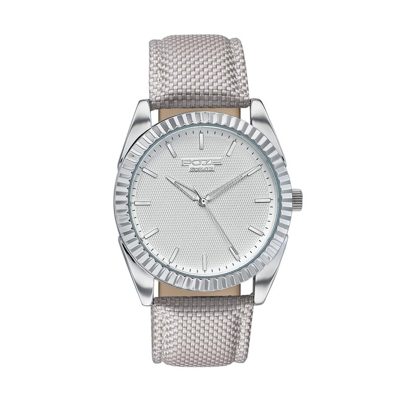 Sonata Poze 7 Analog White Dial Grey Leather Strap Watch for Men - SP70095SL02W - Image 5