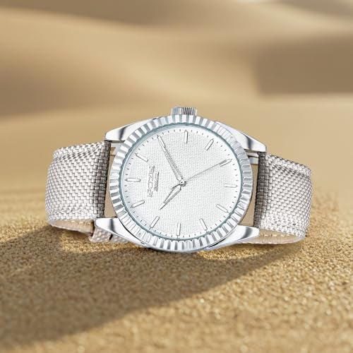 Sonata Poze 7 Analog White Dial Grey Leather Strap Watch for Men - SP70095SL02W - Image 4