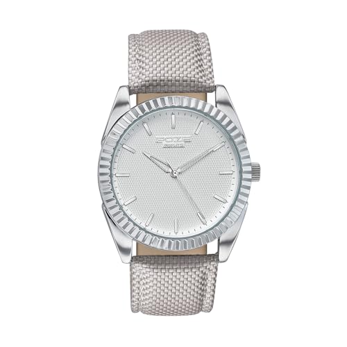 Sonata Poze 7 Analog White Dial Grey Leather Strap Watch for Men - SP70095SL02W - Image 1