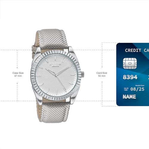 Sonata Poze 7 Analog White Dial Grey Leather Strap Watch for Men - SP70095SL02W - Image 3