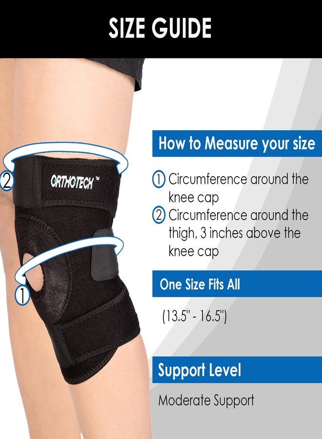 Orthotech Neoprene Open Patella Knee Support (Black) - Image 5