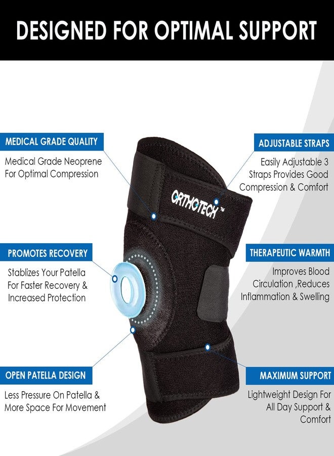 Orthotech Neoprene Open Patella Knee Support (Black) - Image 2