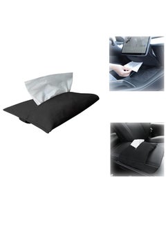Generic Car Tissue Holder for Tesla Model 3 Accessories Model Y X S Center Console Napkin Holders Leather Tissue Box for Visor Screen Backseat Dashboard Armrest Box  - Image 1