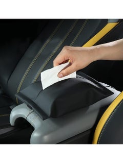 Generic Car Tissue Holder for Tesla Model 3 Accessories Model Y X S Center Console Napkin Holders Leather Tissue Box for Visor Screen Backseat Dashboard Armrest Box  - Image 3