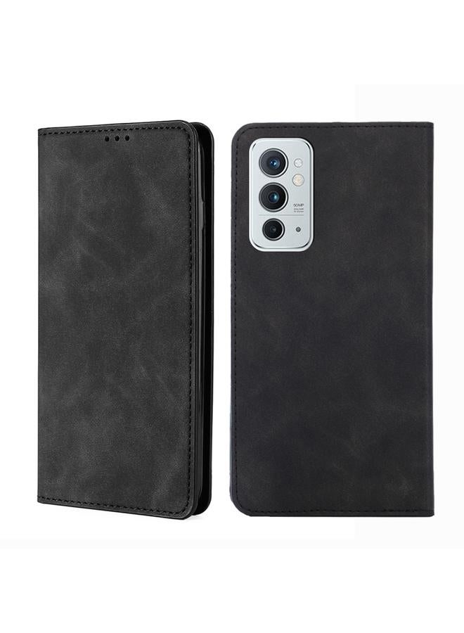 اس-توب جراب هاتف OnePlus 9RT 5G مصنوع من الجلد المغناطيسي مع حامل وفتحات للبطاقات - Image 1