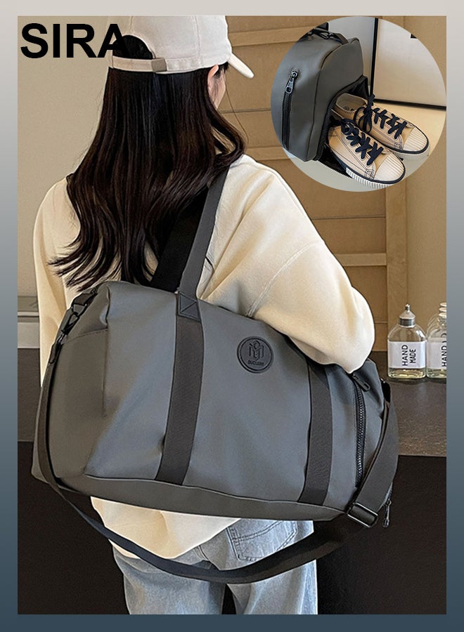 SIRA Multifunctional Yoga Bag with Shoe Compartment - Large Capacity Gym Duffel for Men & Women, Waterproof & Lightweight for Travel, Sports, Fitness (Grey) - Image 1