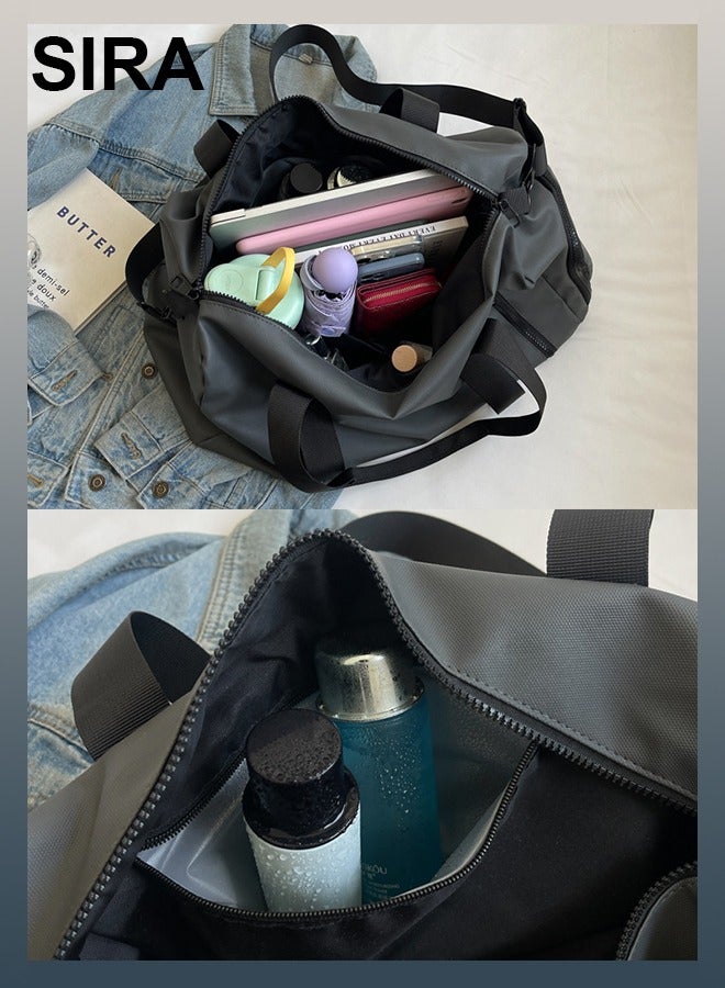 SIRA Multifunctional Yoga Bag with Shoe Compartment - Large Capacity Gym Duffel for Men & Women, Waterproof & Lightweight for Travel, Sports, Fitness (Grey) - Image 3