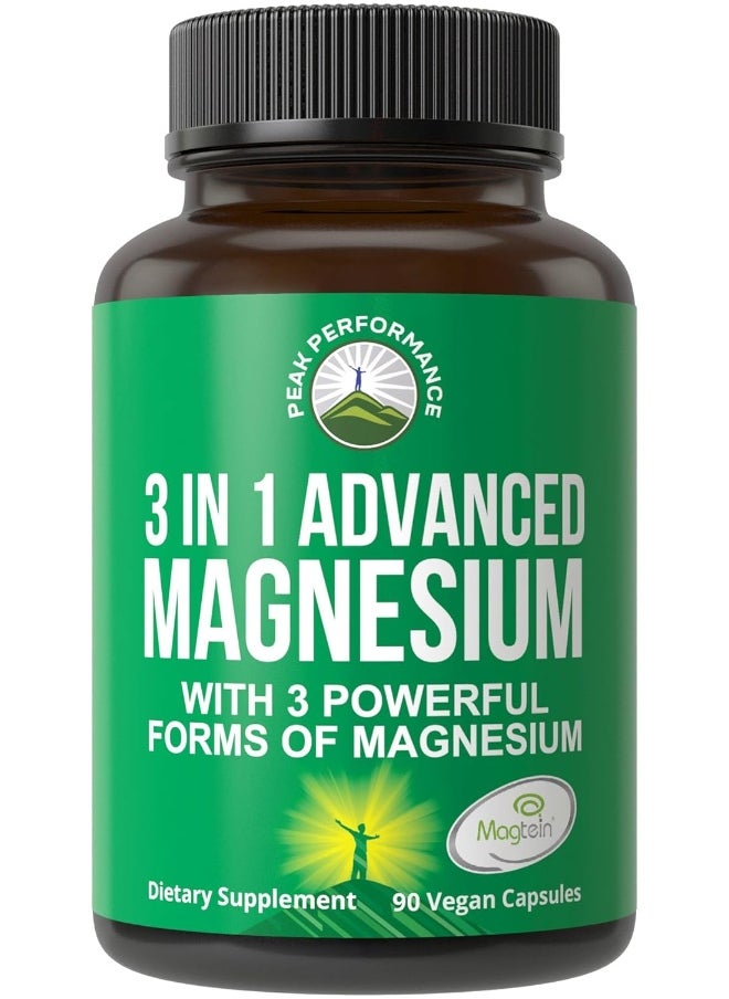 Peak Performance 3 in 1 Advanced Magnesium Complex Vegan Capsules  - Image 1