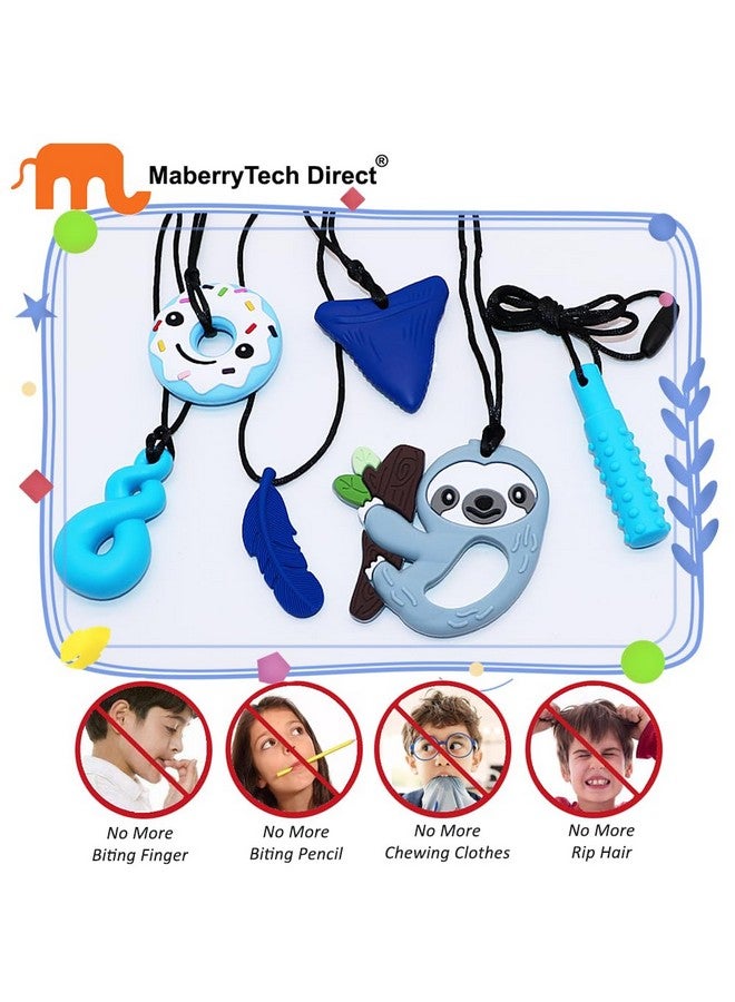 MaberryTech Direct Chewy Necklace Sensory Toys For Autism, Chew Necklaces For Sensory Kids Boys Girls 6 Pack, Silicone Chew Toys For Kids Children Adults Reduce Chewing Biting Fidgeting - Image 4