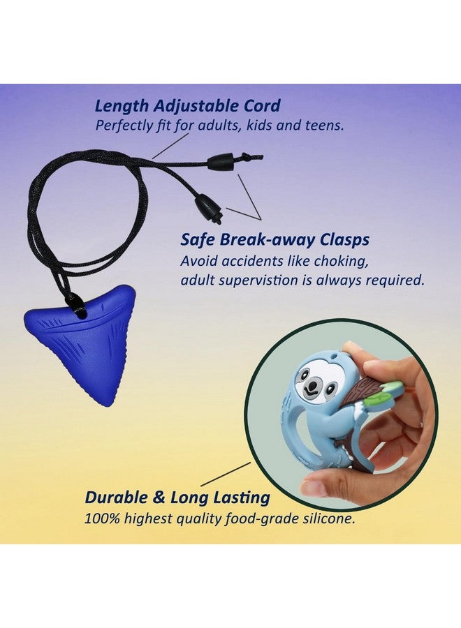 MaberryTech Direct Chewy Necklace Sensory Toys For Autism, Chew Necklaces For Sensory Kids Boys Girls 6 Pack, Silicone Chew Toys For Kids Children Adults Reduce Chewing Biting Fidgeting - Image 2