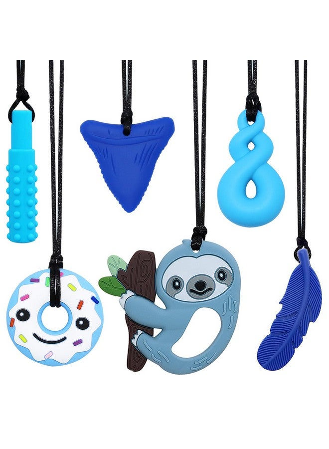 MaberryTech Direct Chewy Necklace Sensory Toys For Autism, Chew Necklaces For Sensory Kids Boys Girls 6 Pack, Silicone Chew Toys For Kids Children Adults Reduce Chewing Biting Fidgeting - Image 1