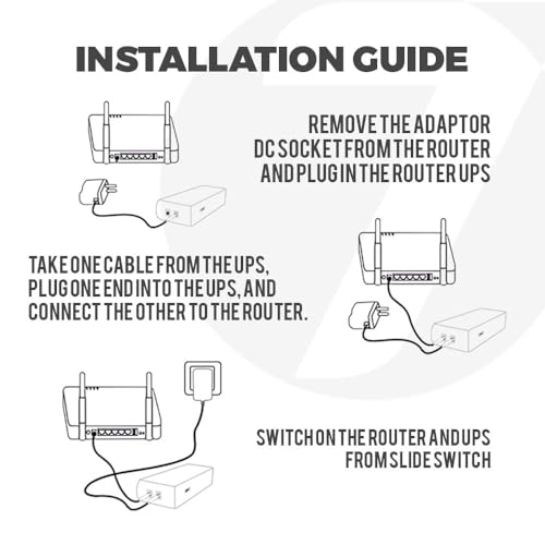 7-Seven 7SEVEN® 12V Mini UPS for Router, Inverter with 3A Output, 4-5 Hours Backup, Supports Any Brand Modem with 12V Input, Ideal Router UPS for Home, Office, Shop, Essential WiFi UPS Solution - Image 2