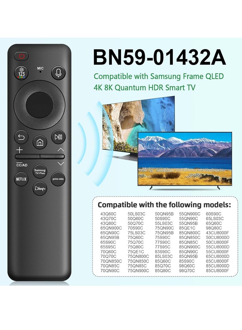 ELTRAZONE BN59-01432A Solar Voice Remote Control for Samsung Smart TVs – Rechargeable Bluetooth Remote with Solar Panel – Compatible with 2023 Neo QLED UHD 4K/8K HDR TVs – VG-TM2360E Replacement – Eco-Friendly, Smart Features – Black  - Image 2