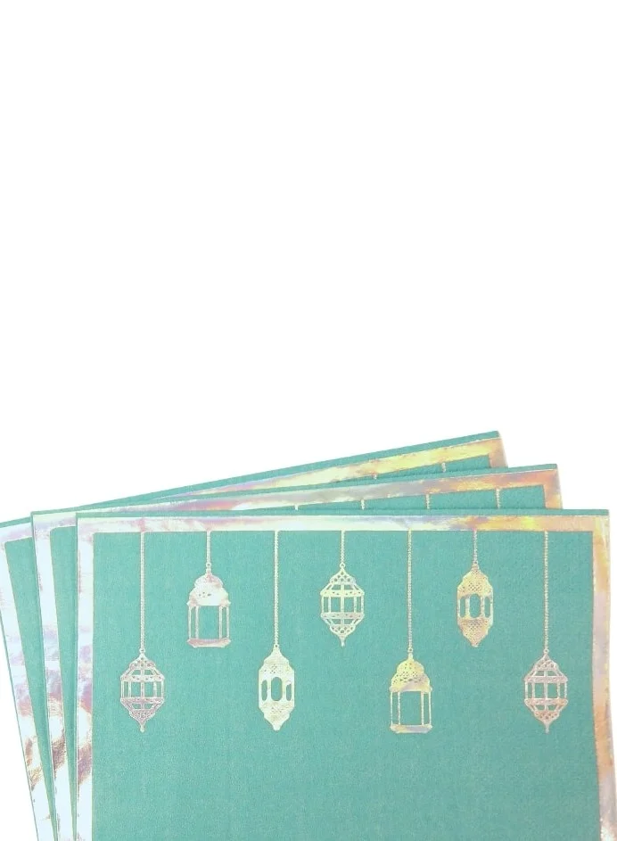 Peacock Supplies Peacock Supplies Pack of 20 Happy Eid Party Napkins - Festive Party Napkins
