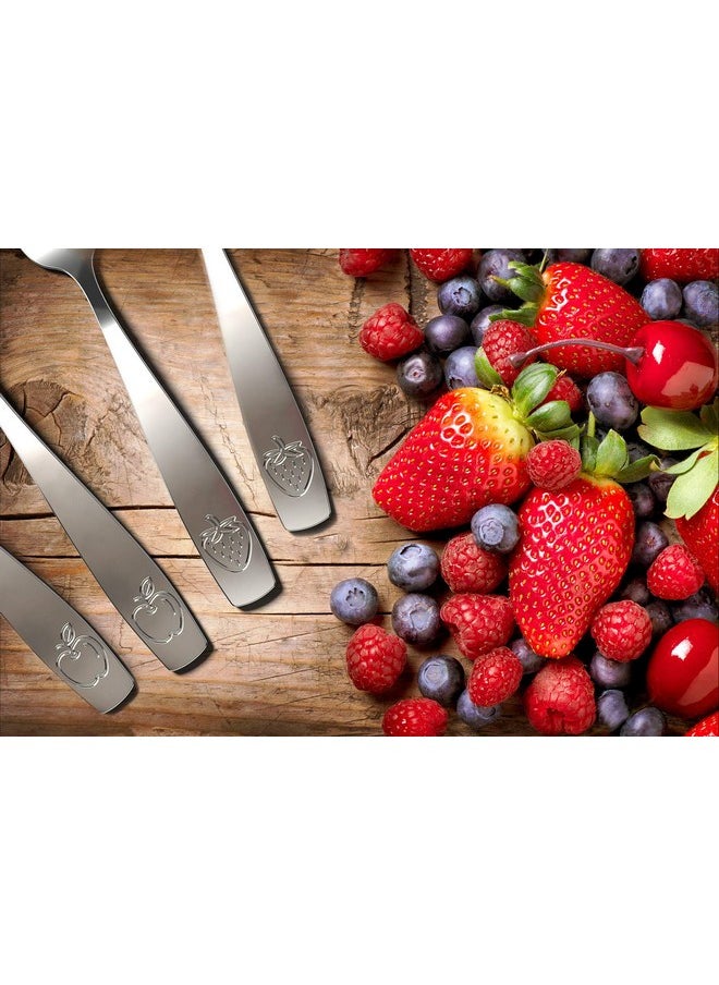 CHILLOUT LIFE CHILLOUT LIFE Stainless Steel Kids Silverware Set 6 Pieces - Child and Toddler Safe Flatware - Kids Utensil Set - Metal Kids Cutlery Set (Includes 3 Small Kids Spoons & Kids 3 Forks)  - Image 5