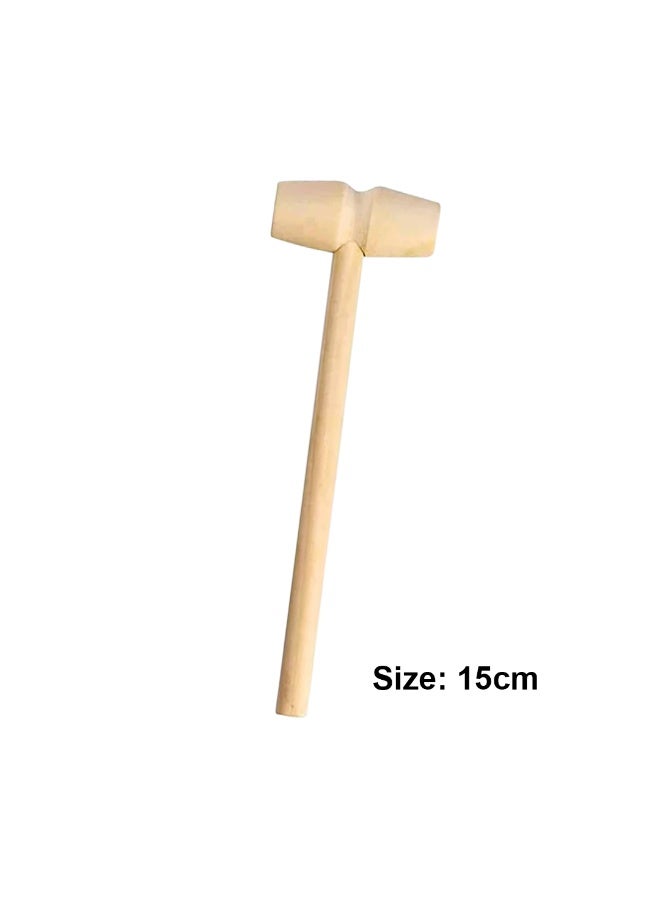 Habibi Party 2 Pieces Wooden Craft Hammer Set – 15 cm for DIY Projects, Crafts & Kids Use - Image 3