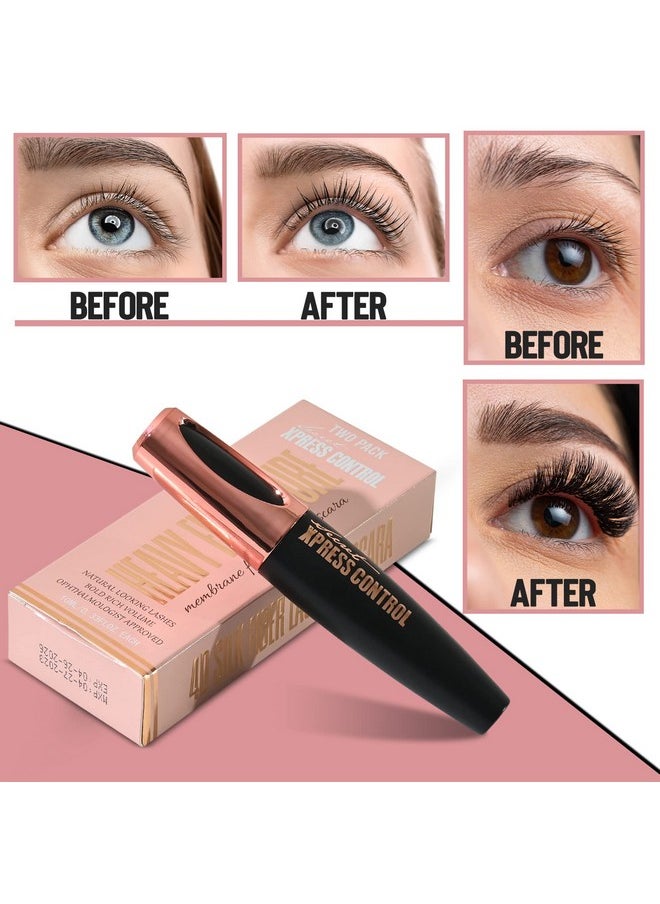 Secret Xpress Control - 4D Silk Fiber Lash Mascara Lengthening And Thick Long Lasting Waterproof & Smudgeproof All Day Exquisitely Full Long Thick Smudgeproof Eyelashes (2 Pack) - Image 1