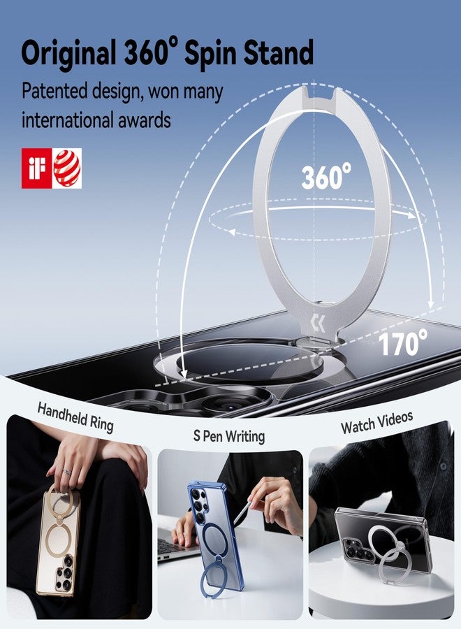 CASEKOO for Samsung S25 Ultra Case for MagSafe (360° Spin Stand) [Top1 Magnetic] [16FT Military Protection] Shockproof for Samsung Galaxy S25 Ultra Case Transparent Phone Cover 6.9'', Clear - Image 2