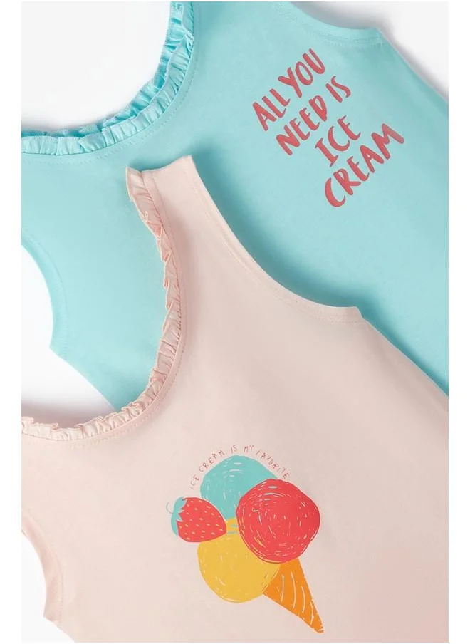 جون June Girl 2-Pack Tank Top Peach - Mint