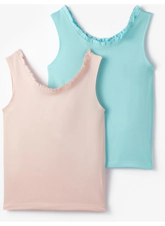 جون June Girl 2-Pack Tank Top Peach - Mint