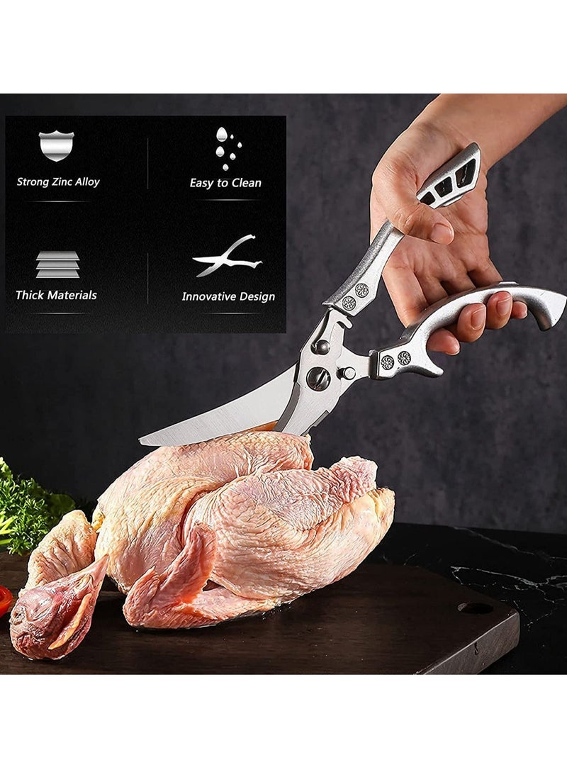 Generic - Heavy-Duty Stainless Steel Kitchen Scissors - Multi-Purpose Poultry Shears with Sharp Bone Cutting Capability, Safety Lock, Ideal for Meat, Fish, Seafood, Barbecue, and More. - Image 1