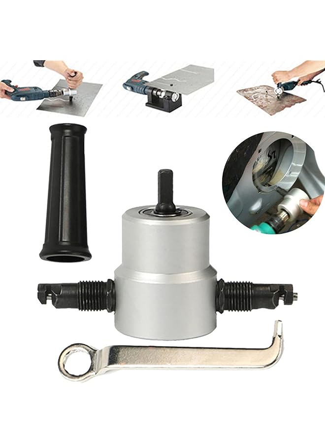 erorex Sheet Metal Nibbler Cutter Double Headed Sheet Cutter Nibbler Drill Attachment For Straight Curve And Circle Cutting - Image 3