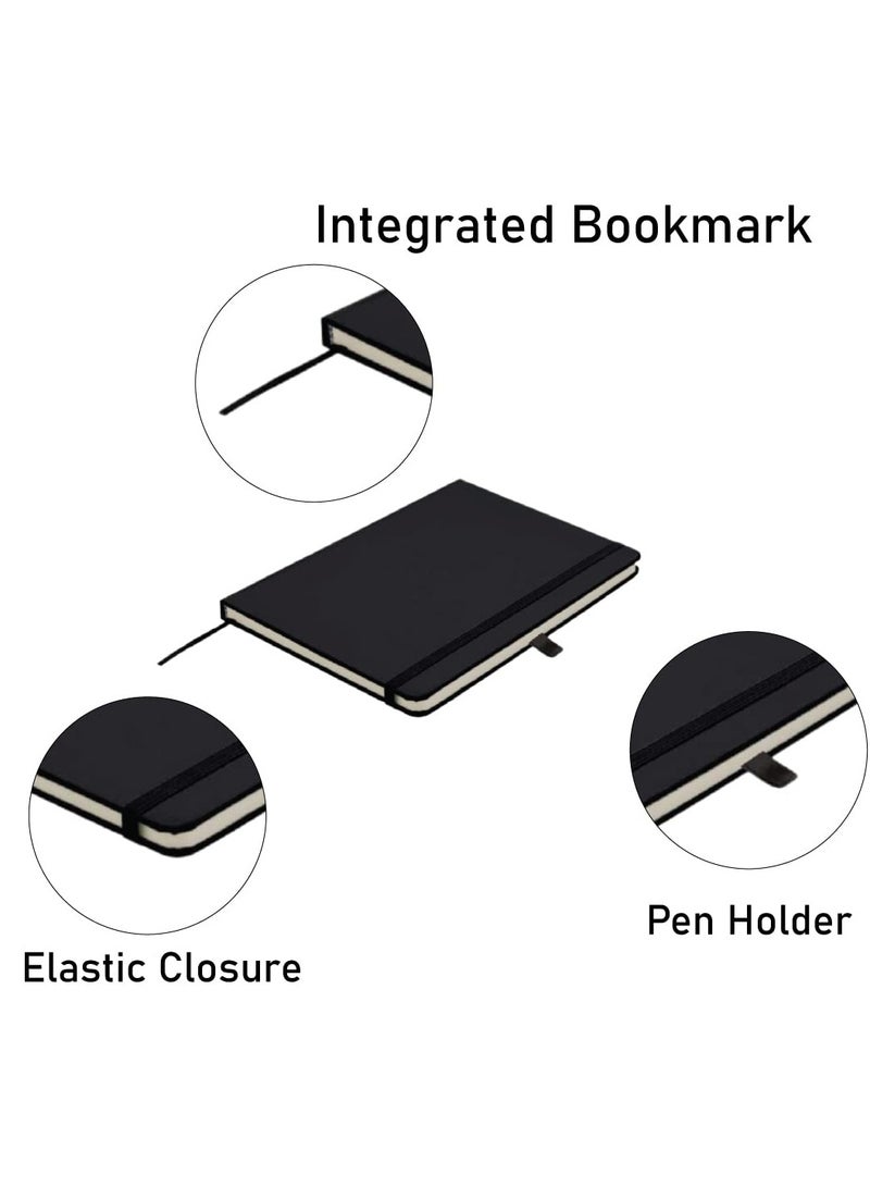 Notebook A5, Lined Pages, Black Hardcover, Writing Pad ,3 Pieces - Image 3
