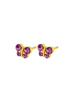 Caflon Gold Plated Butterfly Fuchsia Earring  - Image 2