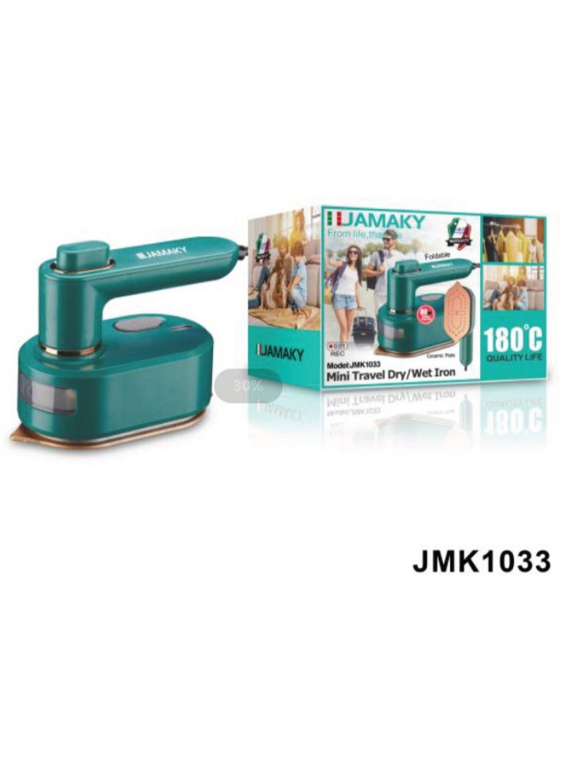 JAMAKY Italy JMK1003 Portable Electric Clothes Steamer for Home, Travel and Work, Mini Foldable Garment Steamer  - Image 1