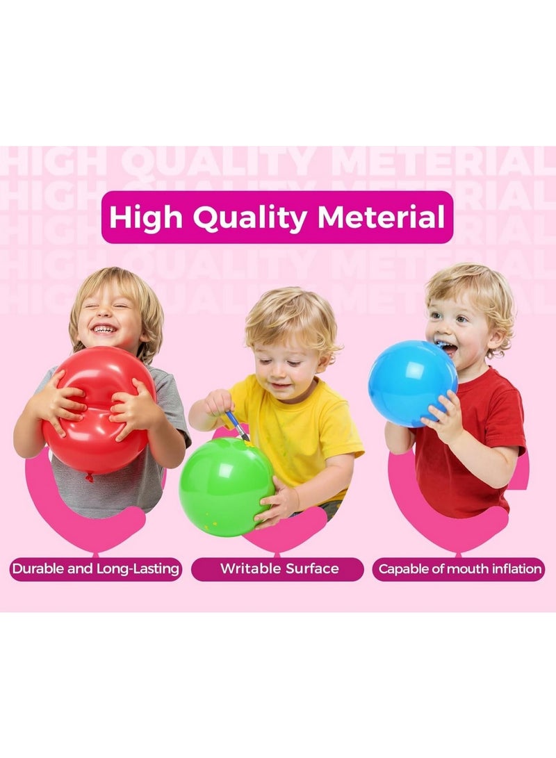 Assorted Rainbow Latex Balloons, 100 Pack 12 inch Round Helium Bright Color Balloons for Birthday Bridal Shower Wedding Party Decorations - Image 5