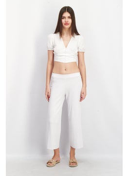 Don't Call Me Jennyfer Women Regular Fit Textured Palazzo Pants, White  - Image 3