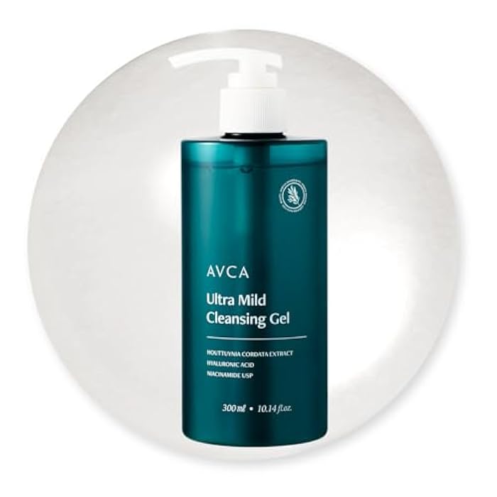 AVCA Ultra Mild Cleansing Gel Face Wash 300 mL (10.14 fl oz) - Gentle Hydrating Cleanser, Hyaluronic Acid & Niacinamide, Heartleaf Extract, Low-Irritation Foaming Rinse - Image 1