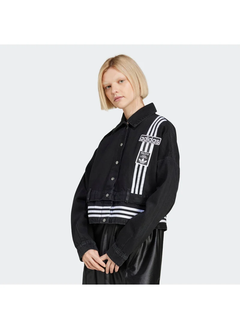 adidas جاكيت دينم تراكات أسود أوريجينالز نسائي