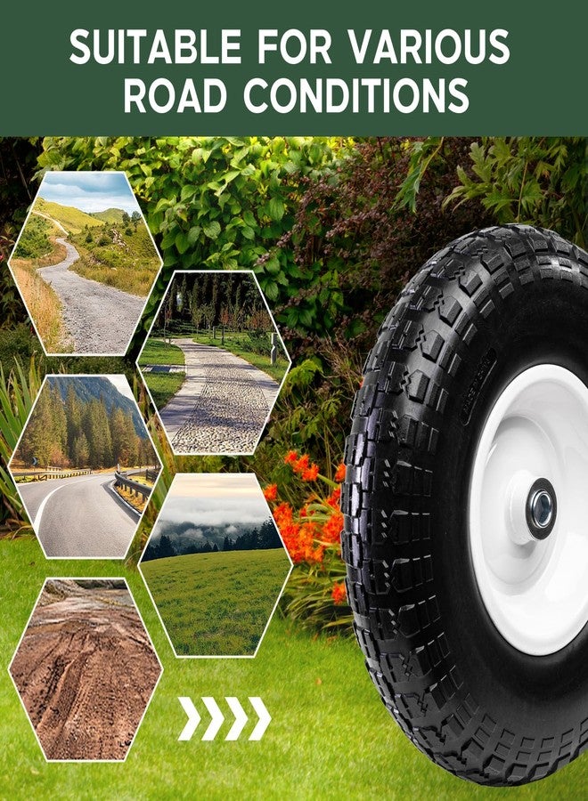 Taifa 2 PCS 13 Inch Solid Flat Free Replacement Tires and Wheels 4.00-6 with 5/8'' Bearing and 2.17'' Offset Hub, Air Less Wheel for Wheelbarrow/Wagon/Hand Truck/Trolley/Garden Scooter etc. - Image 5